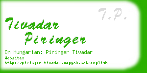 tivadar piringer business card